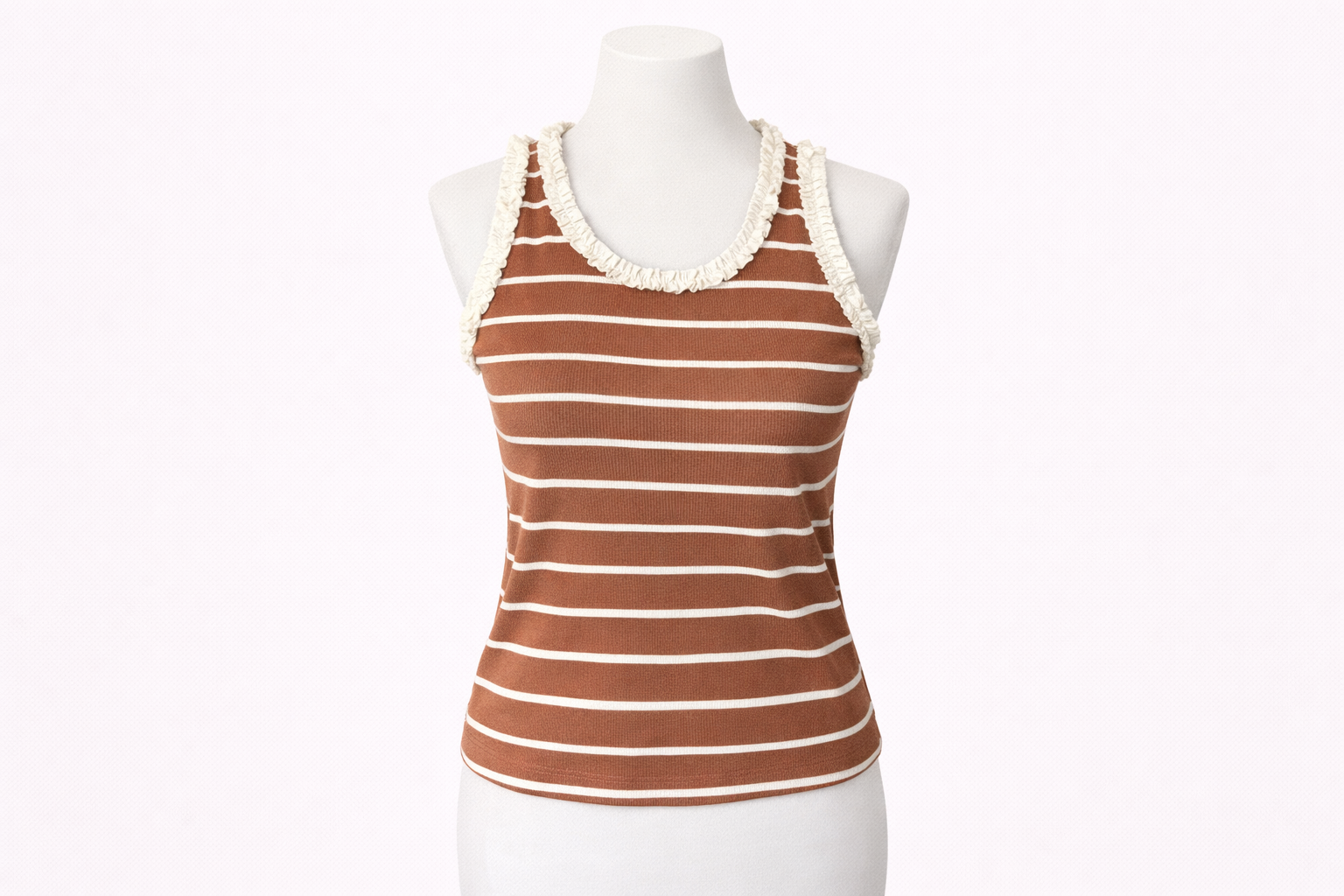 Polera A Rayas Café