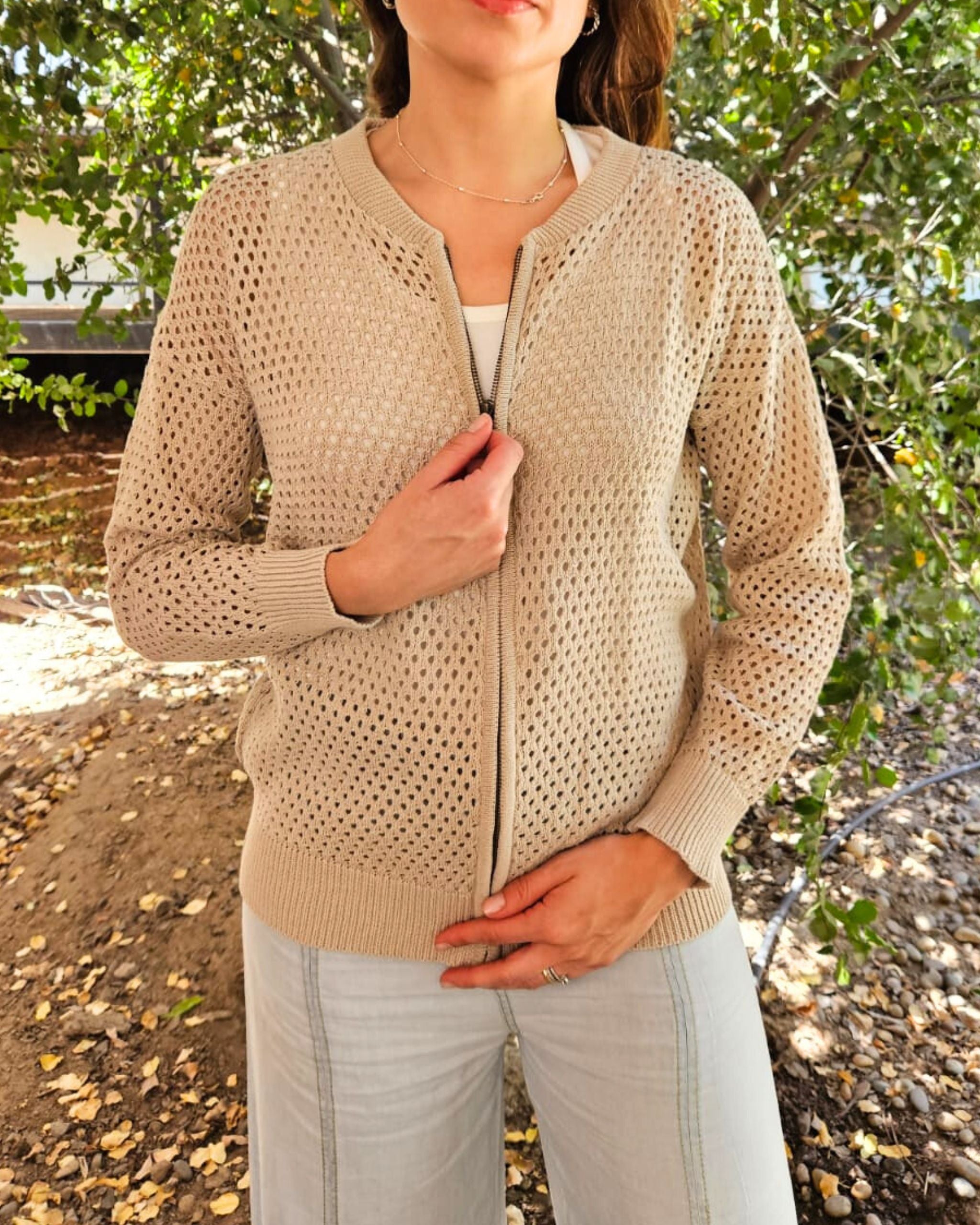 Chaleco Cierre Beige