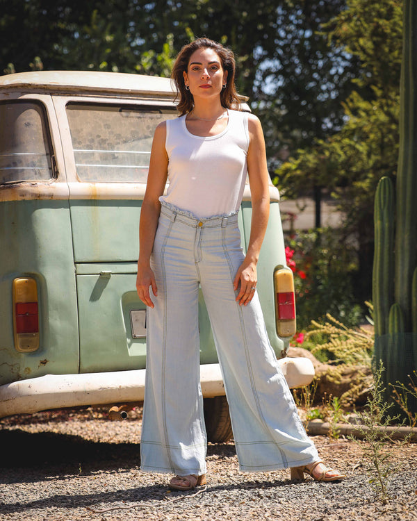 Pantalón Jeans Suelto Celeste